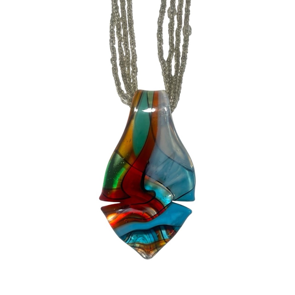 Multicolor Glass Pendant Necklace